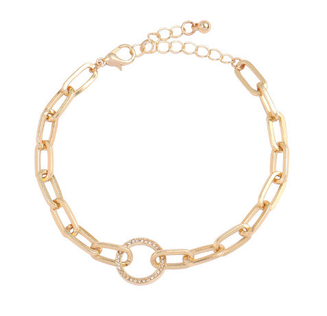 Love Diamond Bracelet Personality Simple Geometric Round Bracelet